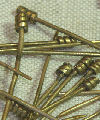 Hand made  dress pins with spiral bound and traditionally heat fused heads (no ugly modern solders). Size: approx. 30mm long